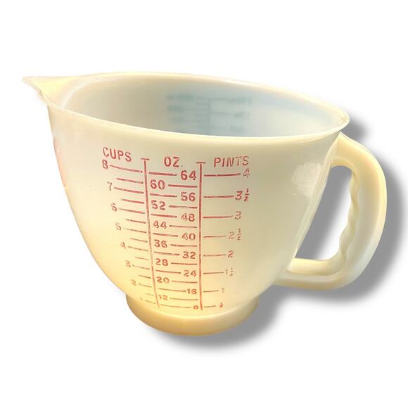 Tupperware Mix-N-Store 8 Cup 2 Qt Pitcher Measuring Bowl Raised Red Blue 500 - Picture 4 of 8